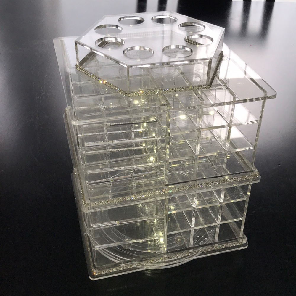 Acrylic rhinestone lipstick holder